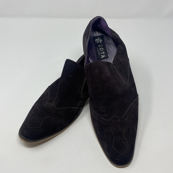 Zota Classic Brown Suede Leather Slip On Western Dress Shoes Men’s Size 9 main image 14